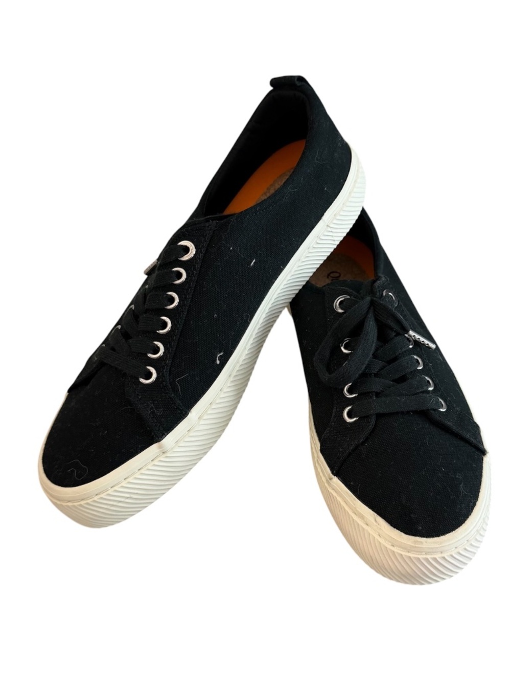 Quince Men’s Black Organic Cotton Canvas Low-Top Lace Up Sneakers Sz 9.5 GUC